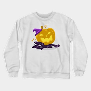 Cat and Pumpkin Halloween Crewneck Sweatshirt